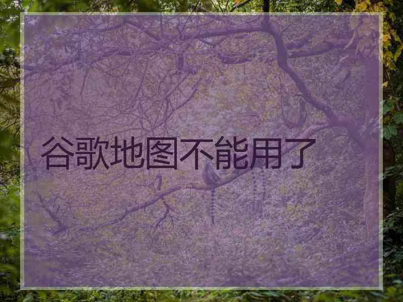 谷歌地图不能用了