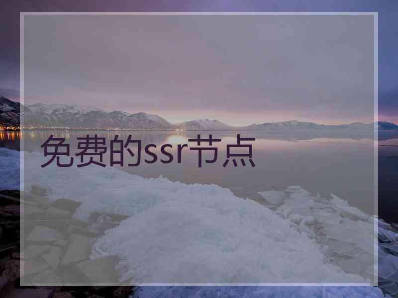 免费的ssr节点