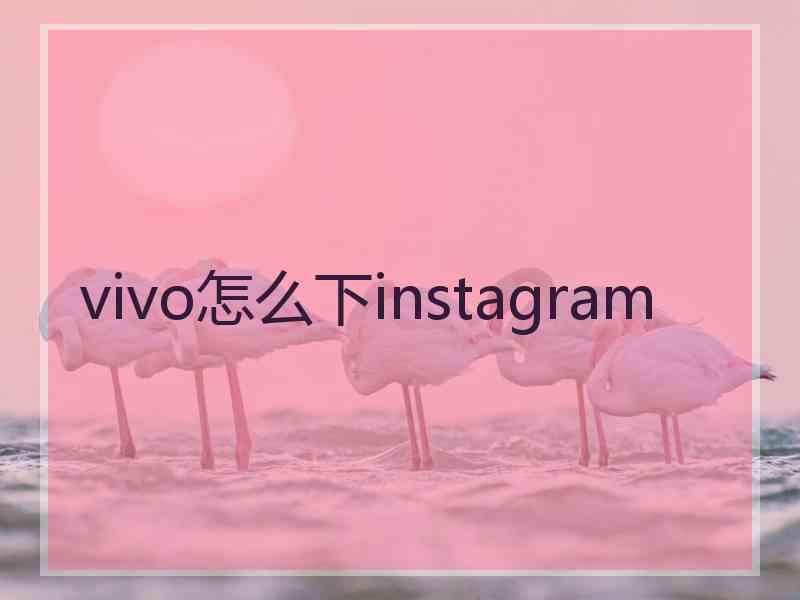 vivo怎么下instagram