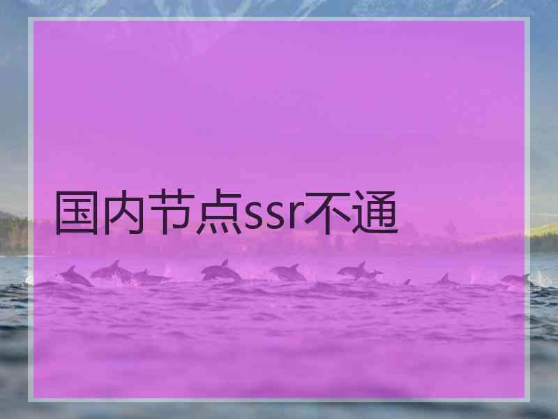 国内节点ssr不通