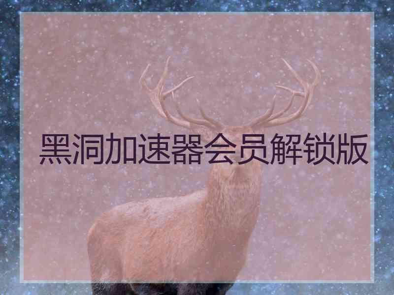 黑洞加速器会员解锁版