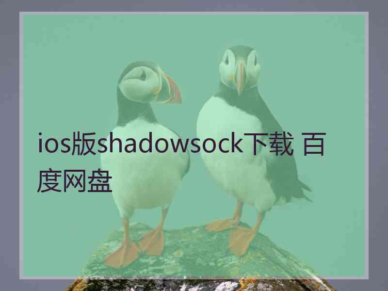 ios版shadowsock下载 百度网盘