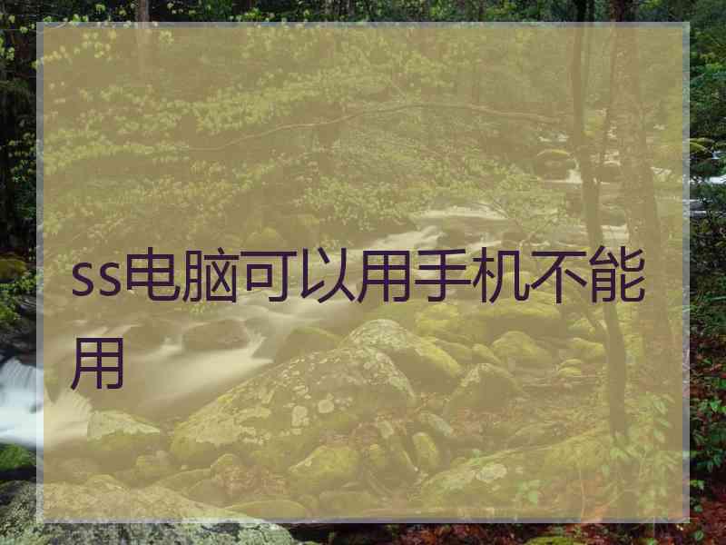 ss电脑可以用手机不能用