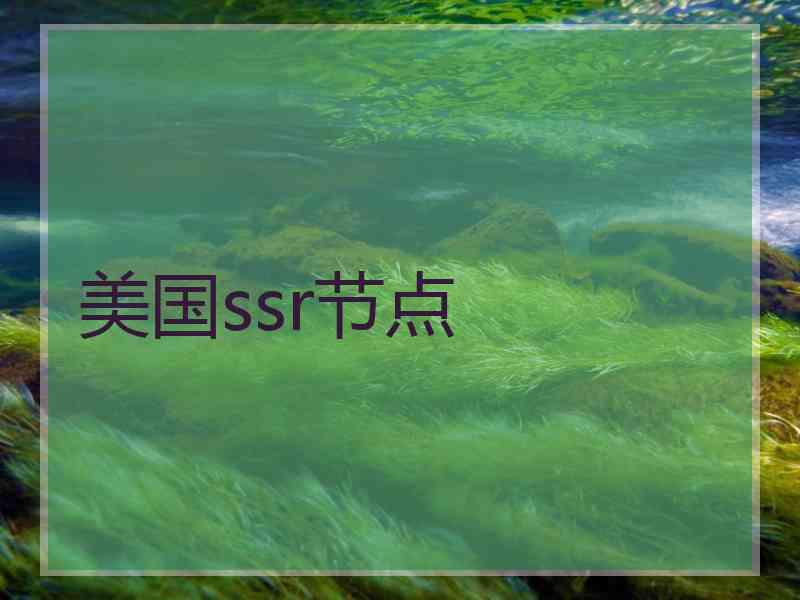 美国ssr节点