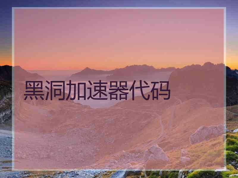 黑洞加速器代码