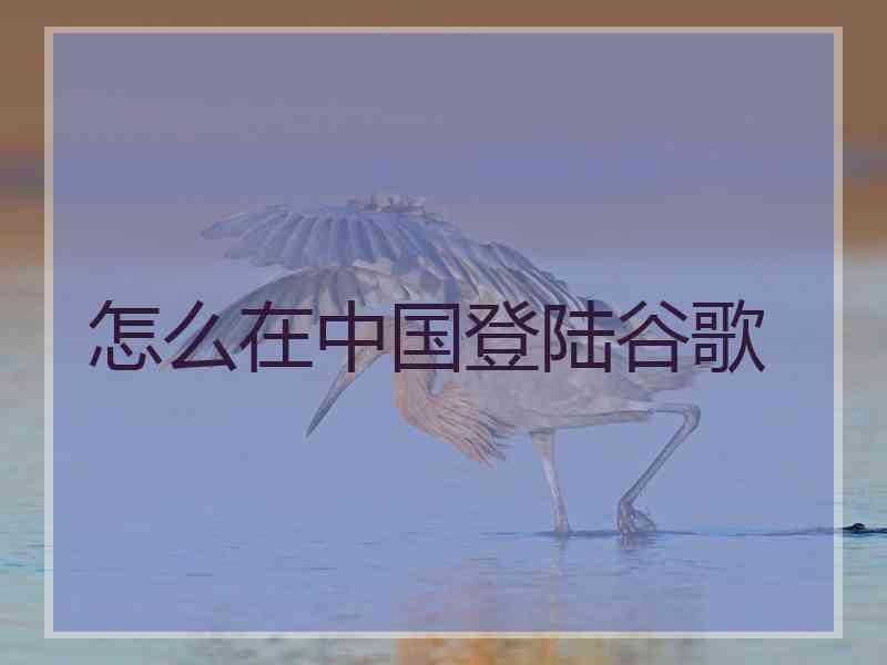 怎么在中国登陆谷歌
