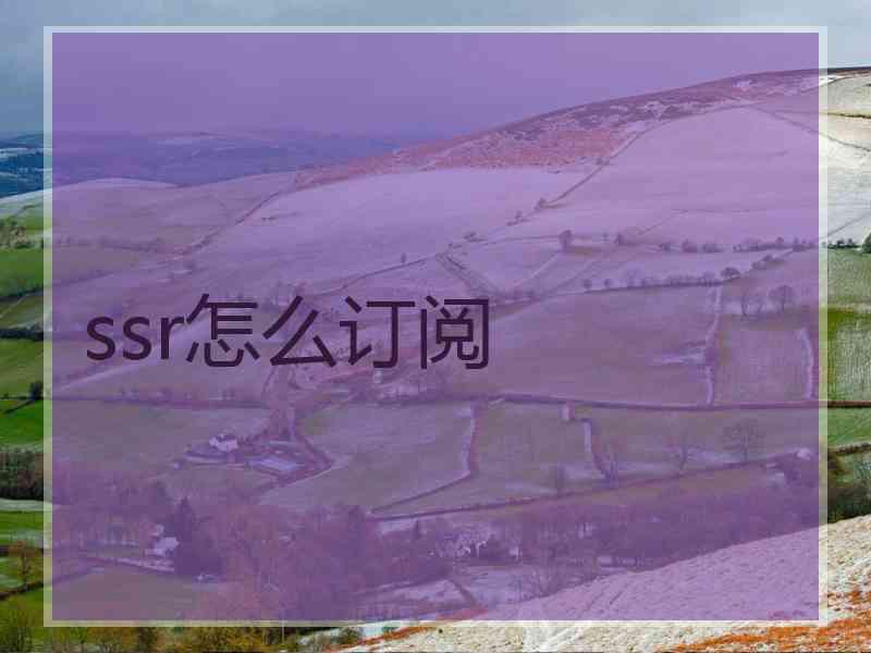 ssr怎么订阅