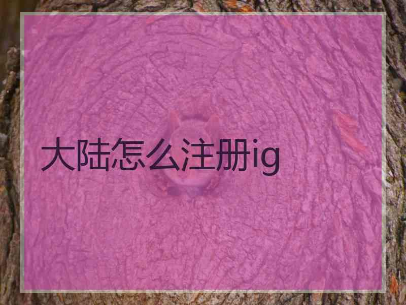 大陆怎么注册ig