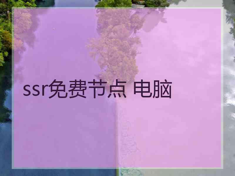 ssr免费节点 电脑