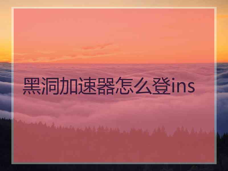 黑洞加速器怎么登ins