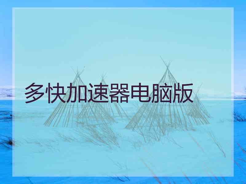 多快加速器电脑版