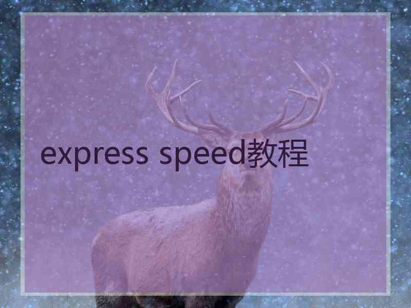 express speed教程