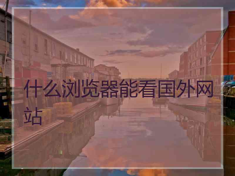 什么浏览器能看国外网站