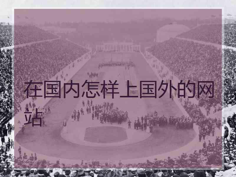 在国内怎样上国外的网站