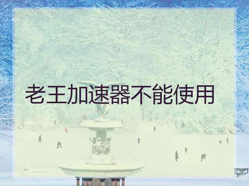 老王加速器不能使用