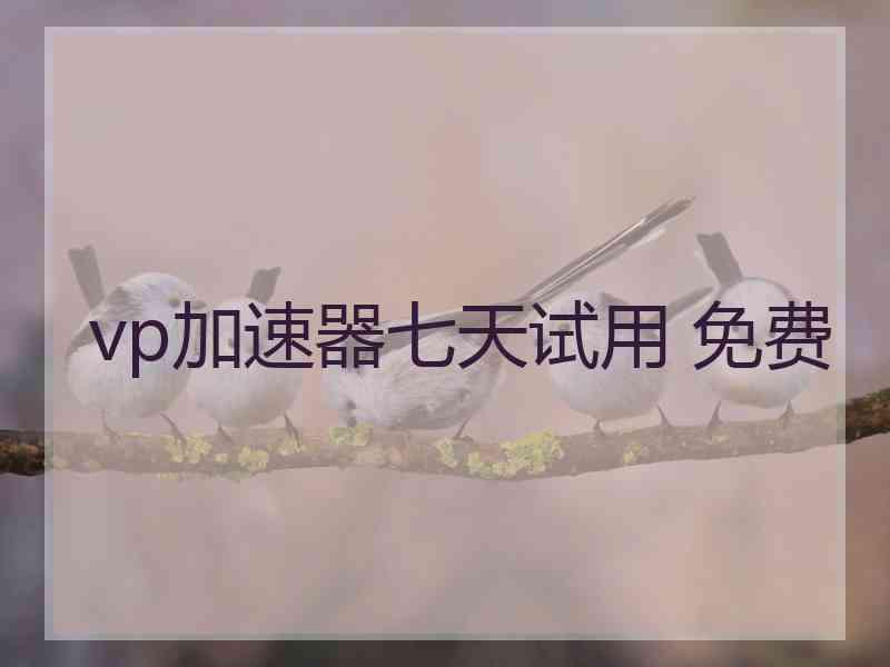 vp加速器七天试用 免费