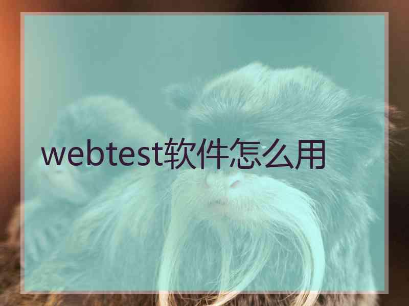 webtest软件怎么用