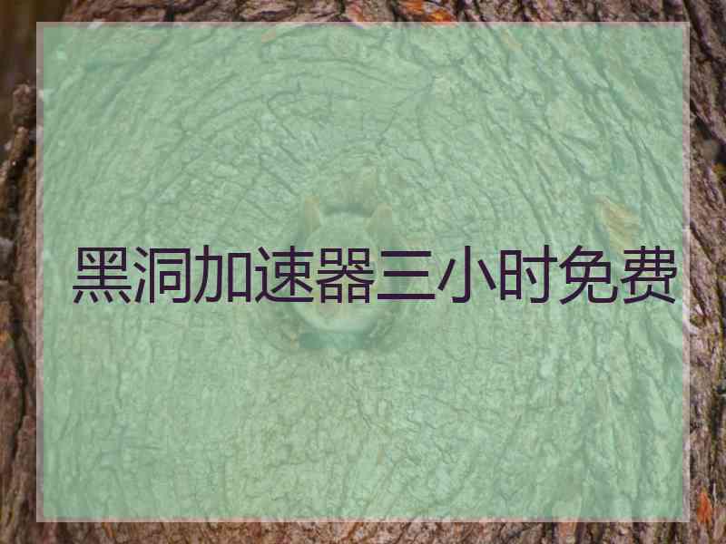 黑洞加速器三小时免费