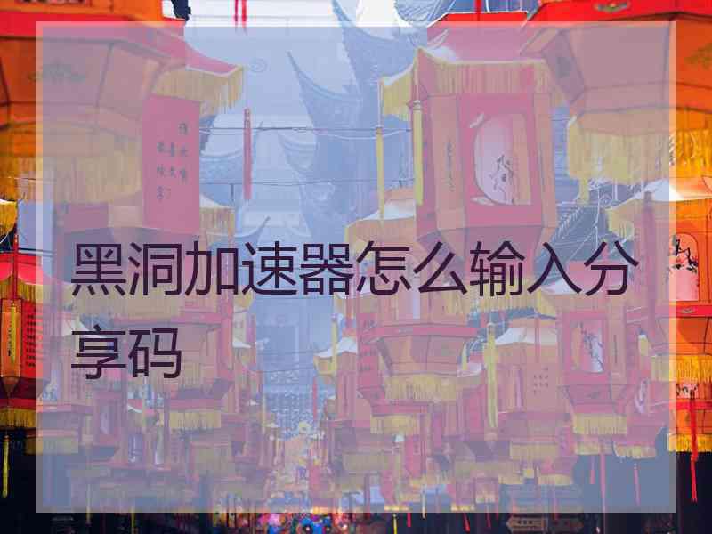 黑洞加速器怎么输入分享码