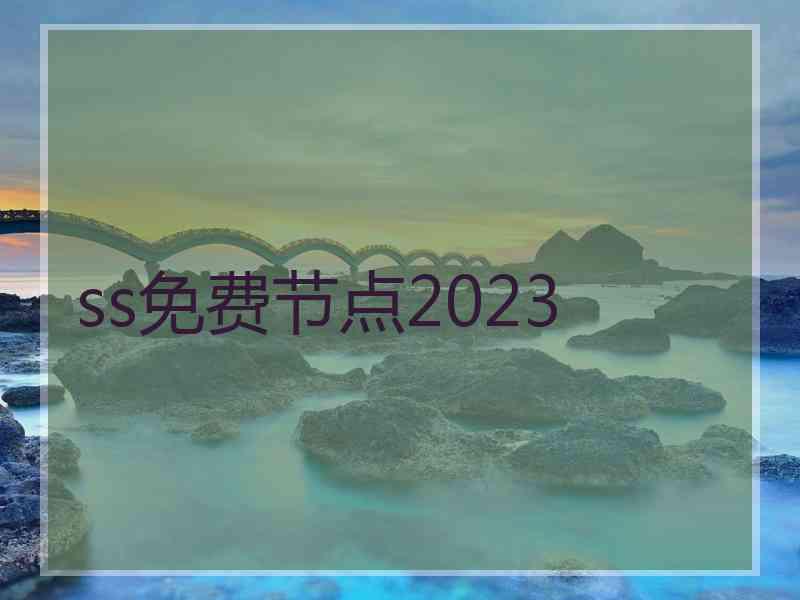 ss免费节点2023