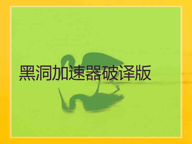 黑洞加速器破译版