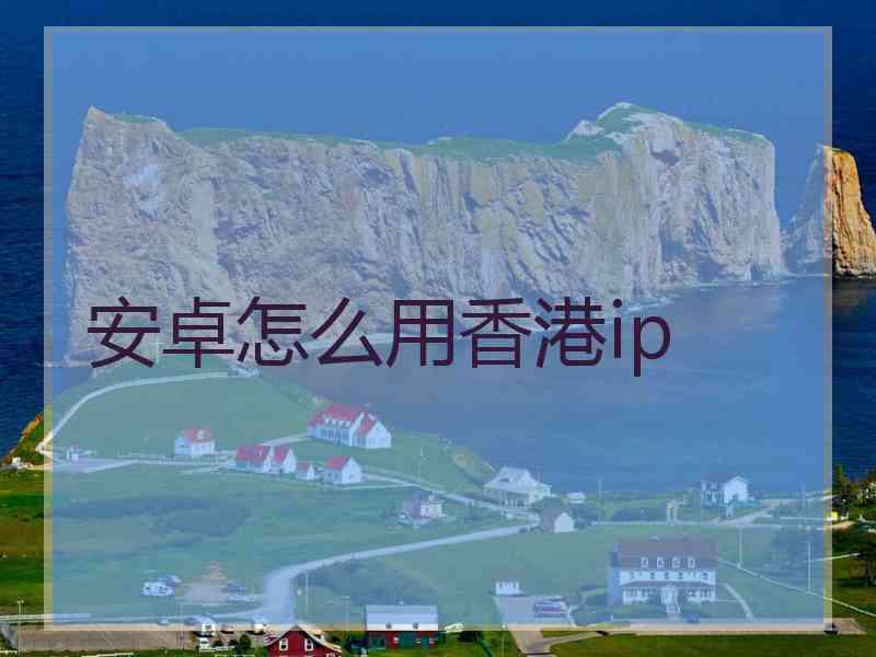 安卓怎么用香港ip