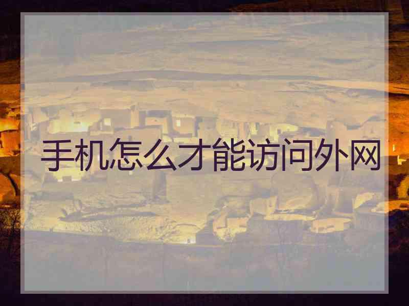 手机怎么才能访问外网
