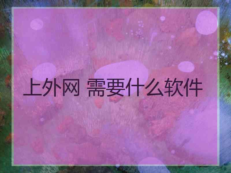 上外网 需要什么软件