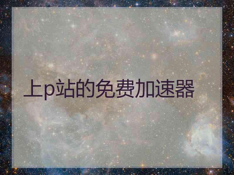 上p站的免费加速器