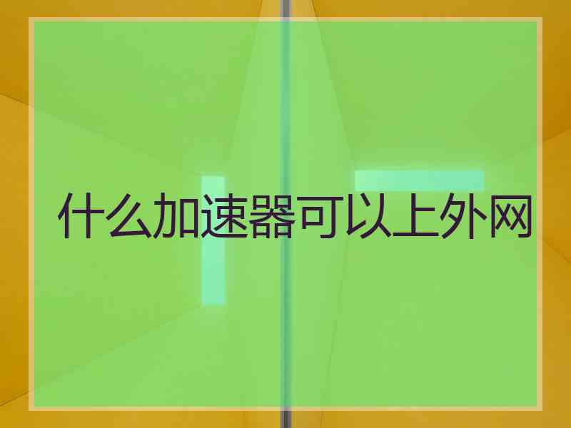 什么加速器可以上外网